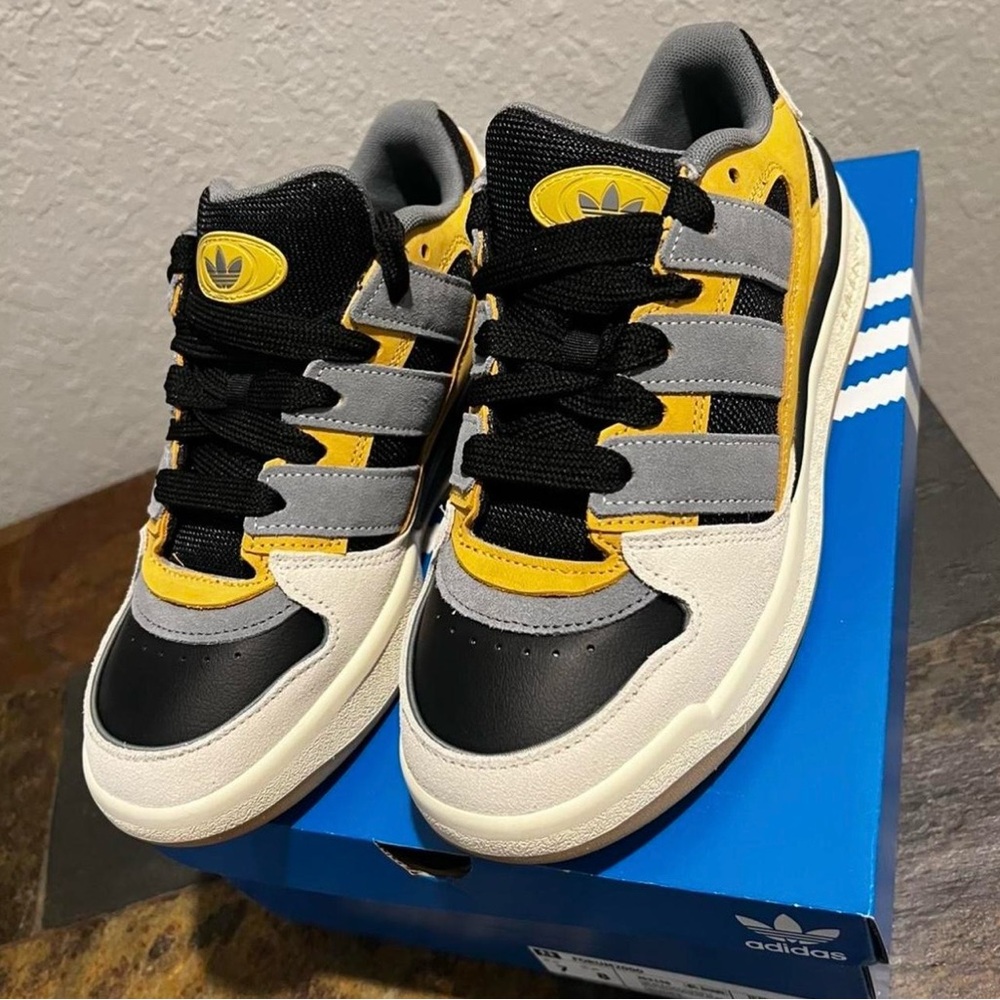 Adidas Black, Yellow, and Gray Sneakers